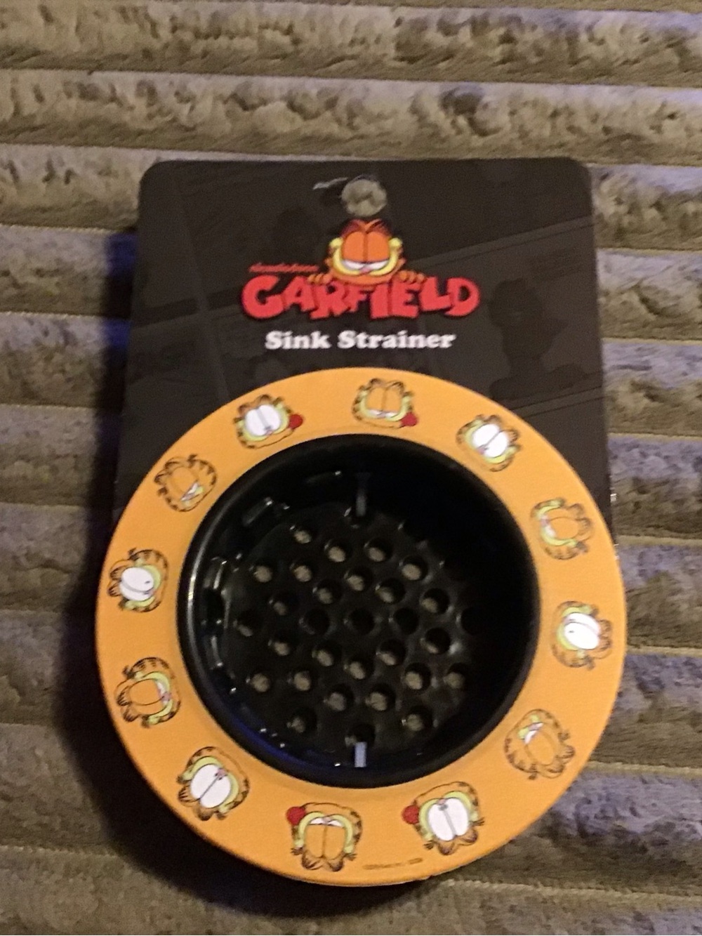 Orange Garfield Sink Strainer